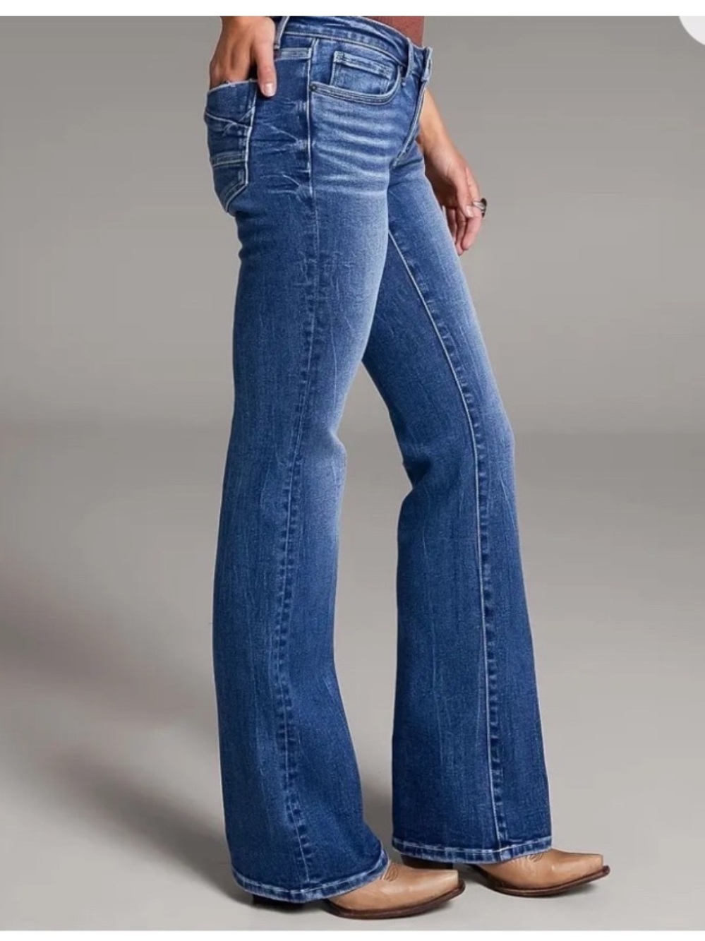 BKE Buckle Stella Low Rise Bootcut Slim Fit Blue Denim Jeans Women 30x33 1/2